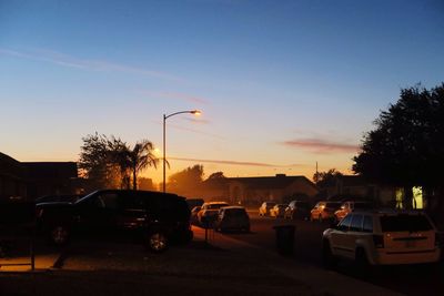 Parking lot at sunset