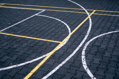 Basketball court on pavement