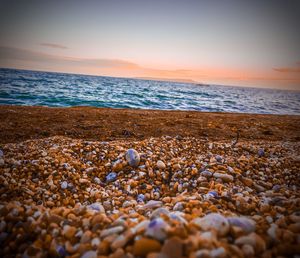 Scenic view of sea during sunset