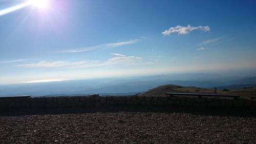 Sun shining over sea