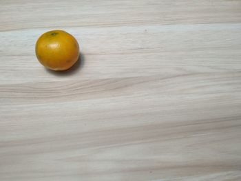 High angle view of orange on table