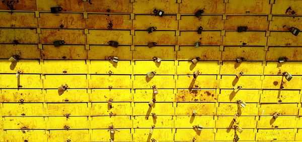 Full frame shot of yellow wall