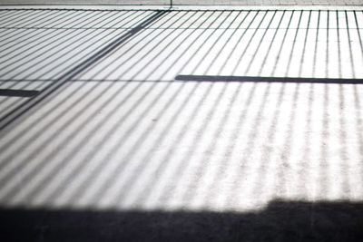 Close-up of shadow on tiled floor