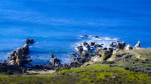 High angle view of beach
