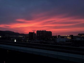 Cityscape against sky during sunset