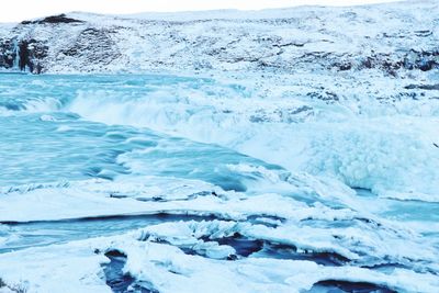 Close-up of frozen sea