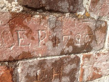 Close-up of old stone wall