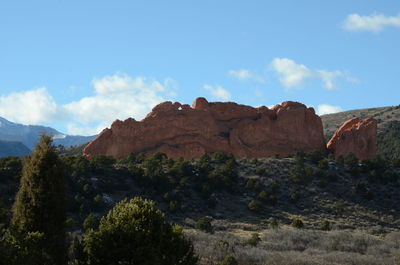 Scenic view of rocky mountains against sky