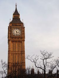 Low angle view of big ben against sky in city