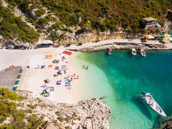 Aerial view of people at beach