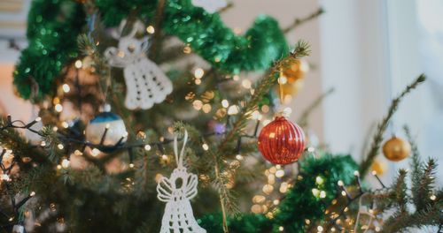 Close-up of christmas decorations