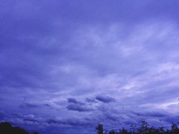 Low angle view of purple sky