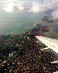 High angle view of cityscape against sky