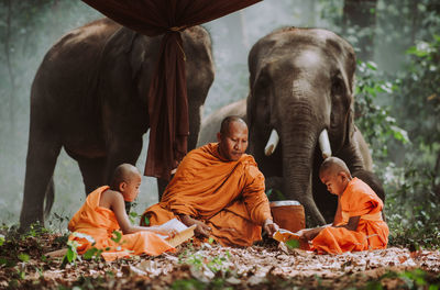 Group of people in temple