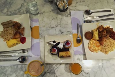 Close-up of food on table