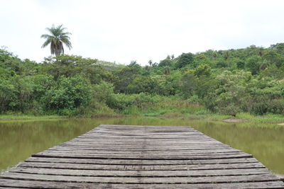 Scenic view of lake against clear sky