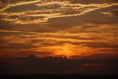 Silhouette of majestic sky at sunset