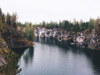 Scenic view of river against clear sky