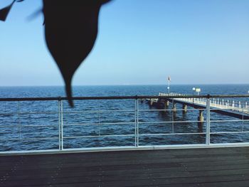 View of sea against blue sky