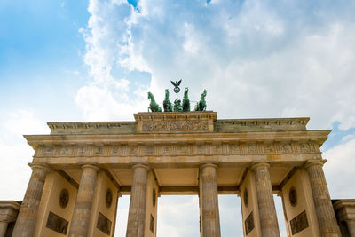 Low angle view of brandenburg gate against sky