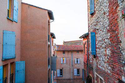 Low angle view of buildings against sky