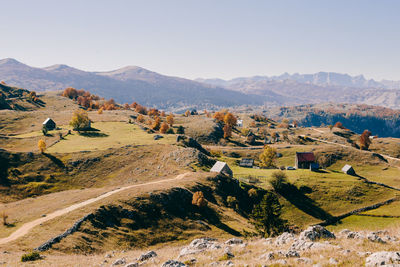 Scenic view of landscape against clear sky