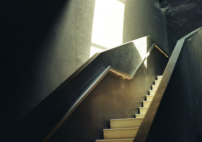 High angle view of spiral staircase of building