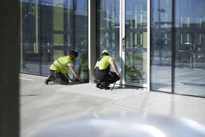 Workers at building site