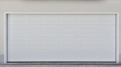 White door of building