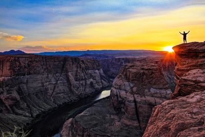 Scenic view of landscape during sunset