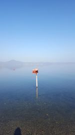 Scenic view of lake against clear sky