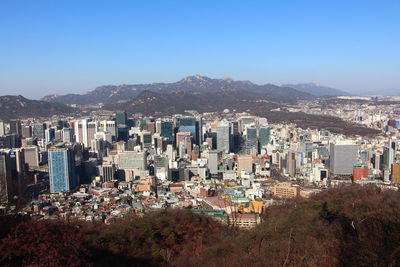 High angle view of townscape against sky