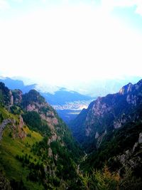 Scenic view of mountains against clear sky