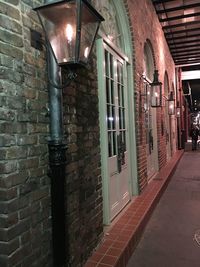 View of street light on building wall