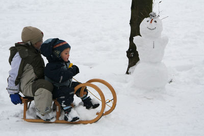 Children playing in snow