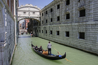 View of canal passing through city