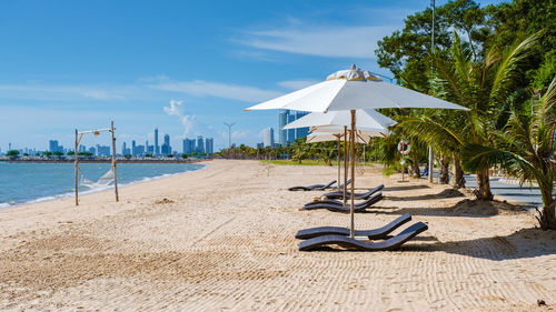 Scenic view of beach against sky