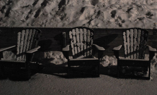 Close-up of people relaxing on wall