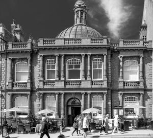 Group of people in front of building