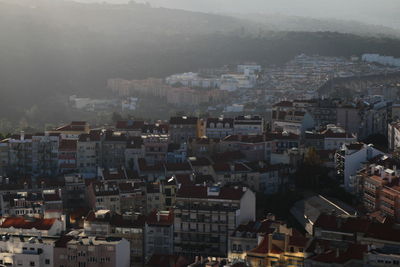 High angle shot of townscape