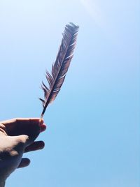 Low angle view of human hand