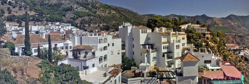 Buildings in city against sky