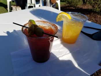 Close-up of drink on table