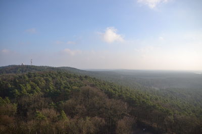 Scenic view of landscape against cloudy sky