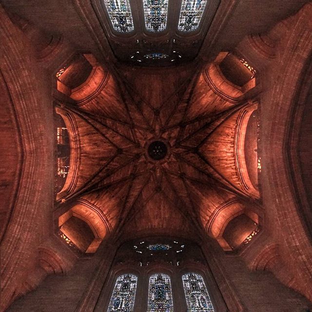 indoors, low angle view, architecture, ceiling, built structure, arch, place of worship, architectural feature, pattern, design, church, religion, interior, ornate, full frame, history, art and craft, spirituality, window