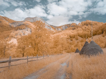 Road amidst snowcapped mountains against sky