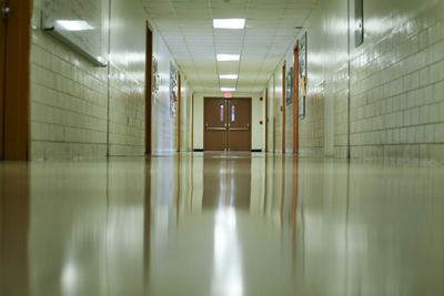 Interior of illuminated building