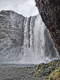 Scenic view of waterfall
