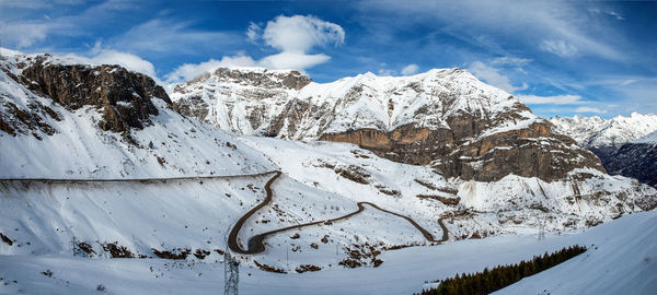 Snow covered mountain against sky