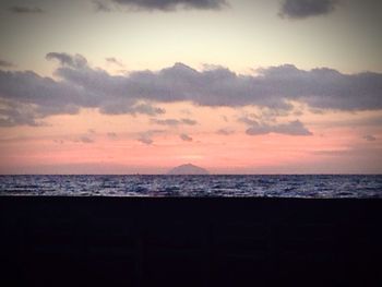 Scenic view of sea at sunset